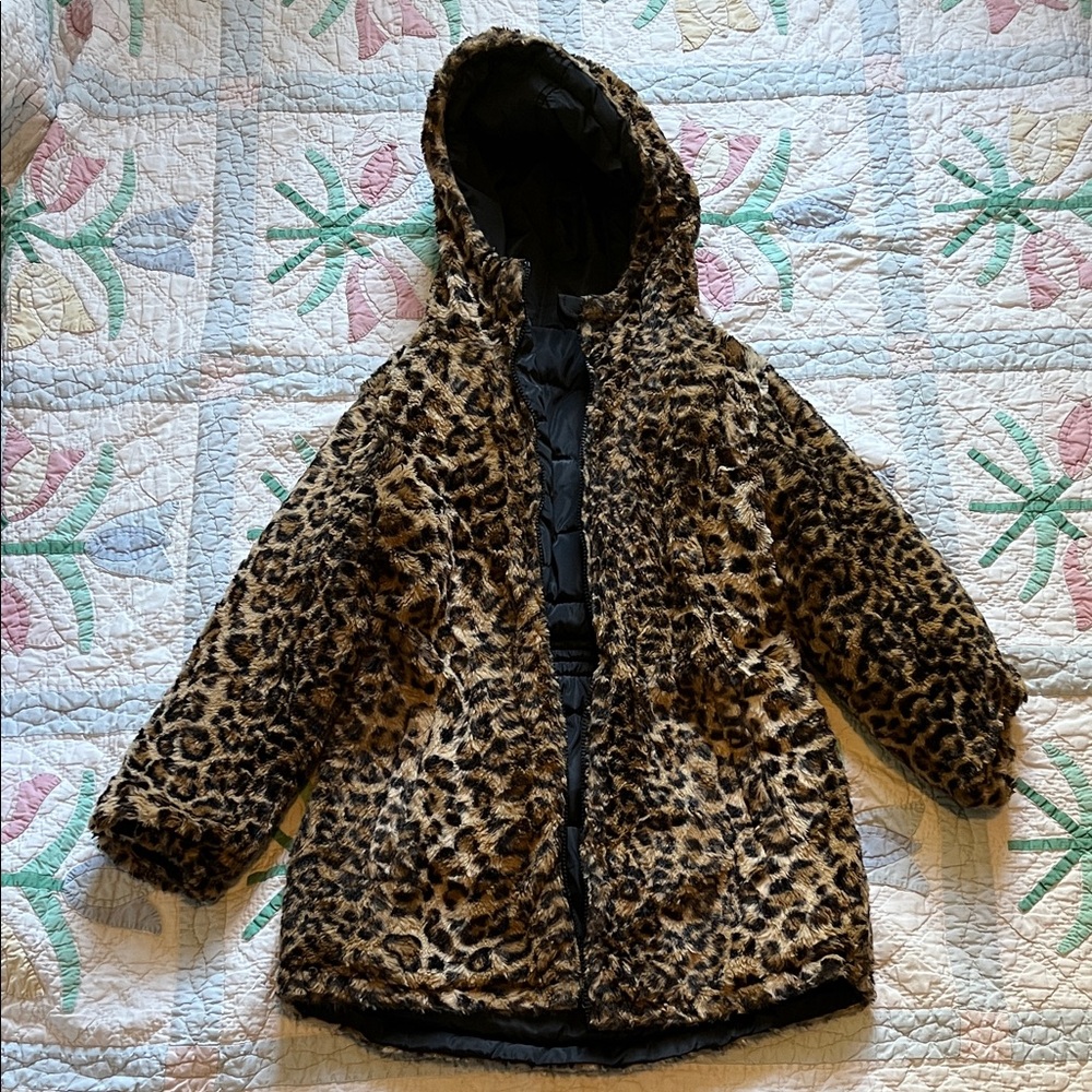 Reversible leopard print coat - Picture 4 of 5